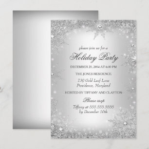 Convite Festa de Natal Silver Winter Wonderland