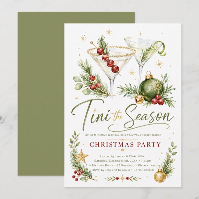 Convite Festa de Natal Tini the Season (Frente/Verso)