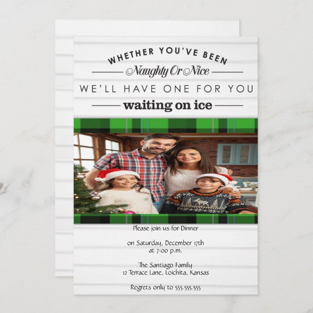 Convite Festa de Natal travessa ou legal (Frente/Verso)