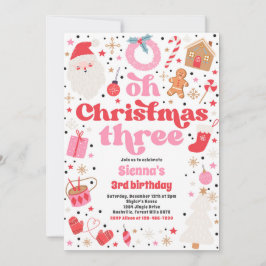 Convite Festa de Natal Três aniversário de 3 anos