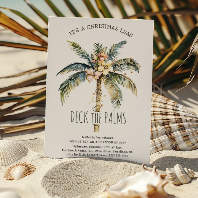 Convite Festa de Natal Tropical Deck the Palms (Criador carregado)
