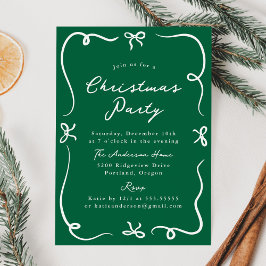 Convite Festa de Natal Verde de Arcos Desenhados à Mão
