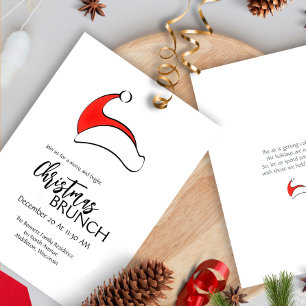 Convite Festa de Natal Verde de Caminhão Vermelho Moderno 