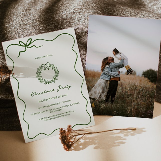 Convite Festa de Natal Verde Moderno (Criador carregado)