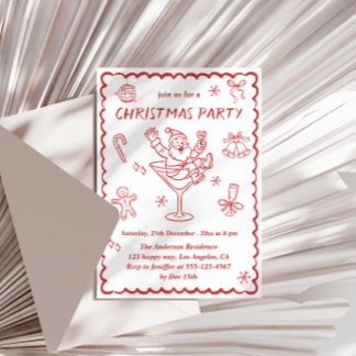 Convite Festa de Natal Vermelha Caprichosa