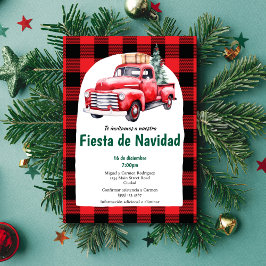 Convite Festa de Natal Vermelha Espanhola