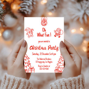 Convite Festa de Natal Vermelha Que Diversão Festa de Na
