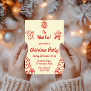 Convite Festa de Natal Vermelha Que Diversão Festa de Na