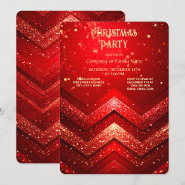 Convite Festa de Natal Vermelho Decorativo Brilhante de Fé