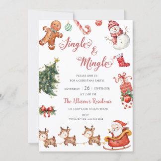 Convite Festa de Natal Vermelho e Bonito Jingle