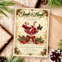 Festa de Natal Vintage Papai Noel Jingle & Mingle