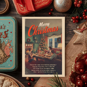 Convite Festa de Natal Vintage Retro