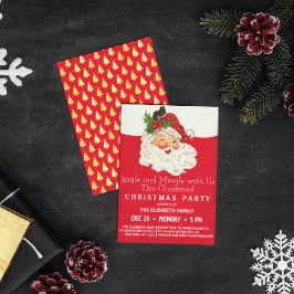 Convite Festa de Natal Vintage Retro Jolly Santa Claus