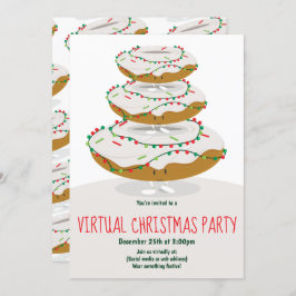 Convite Festa de Natal Virtual Branco das Luzes de Rosquin