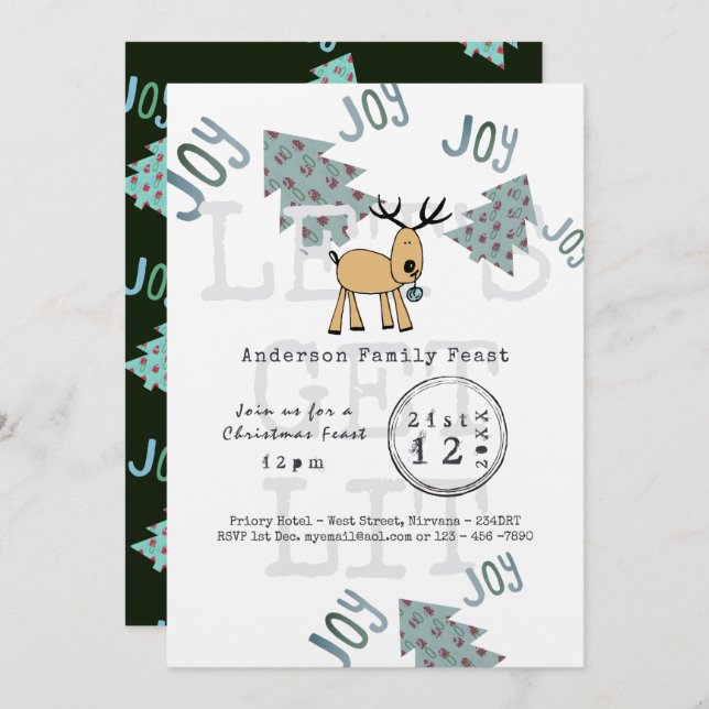 Convite Festa de Natal Whimsso Deixa-me ficar com a Rússia (Frente/Verso)