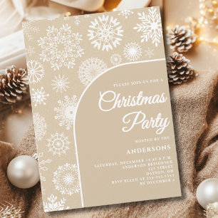 Convite Festa de Natal White Snowflake