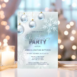 Convite FESTA DE NATAL Winter Snowflakes Blue Silver<br><div class="desc">Convites de festas de Natal personalizados modernos da Maravilha de inverno em cores azul pastel, prata e branca. Fundo em luzes cintilantes e neve, flocos de neve e bolhas. Modelo editável - simplesmente adicione seu texto. Todo texto pode ser alterado fonte, cor e tamanho. Perfeito para festa em casa, festas...</div>