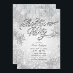 Convite Festa de Natal Winter Wonderland White Snowflakes<br><div class="desc">Personalizar com qualquer texto</div>