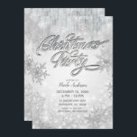 Convite Festa de Natal Winter Wonderland White Snowflakes<br><div class="desc">Personalizar com qualquer texto</div>