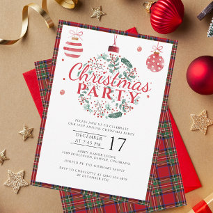 Convite Festa de Natal Xadrez Rustico Tartan Stewart