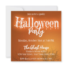 Festa de Noite Laranja de Árvores do Halloween