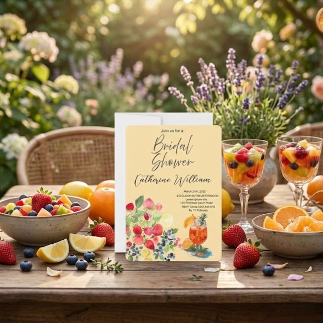 Convite Festa de Noiva com Frutas Doces e Suculentas (Criador carregado)