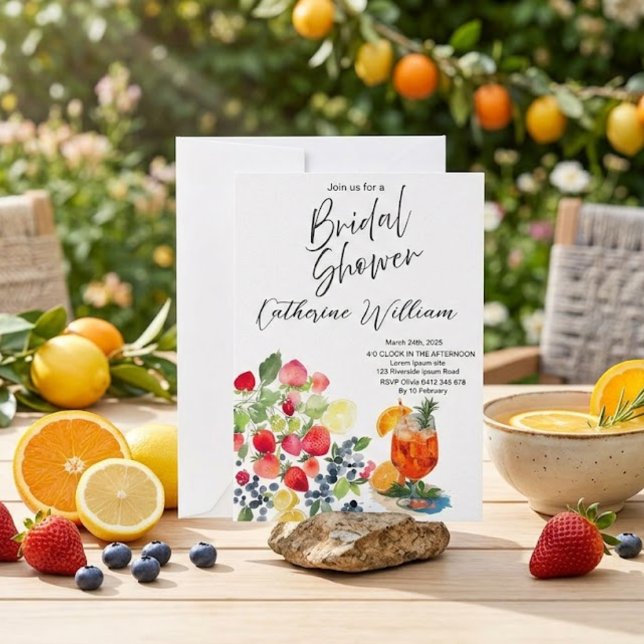 Convite Festa de Noiva com Frutas Doces e Suculentas (Criador carregado)
