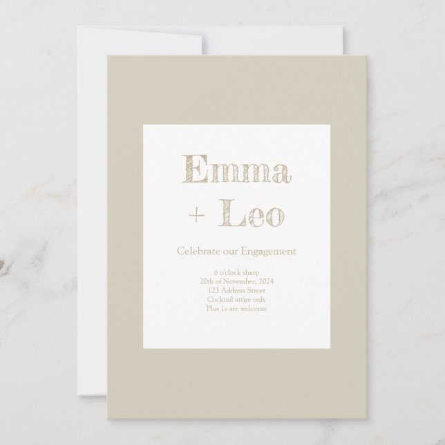 Convite Festa de Noivado  (Frente)