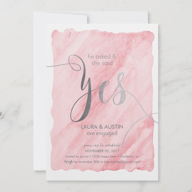 Convite Festa de noivado Anunciada Ela Disse Sim (Frente)