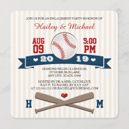 CONVITE FESTA DE NOIVADO BASEBALL MONOGRAMMED