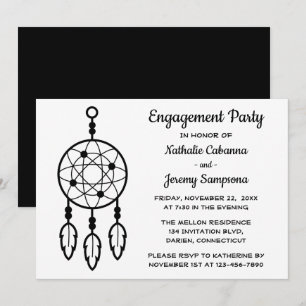 Convite Festa de Noivado Boho Dreamcatcher Casamento Triba
