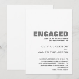 Convite Festa de noivado Branca de Cinzas Minimalista Mode