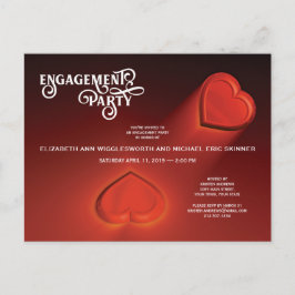 Convite Festa de Noivado, Cartão Postal Dois Corações