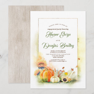 Convite Festa de noivado da queda das abóboras e dos