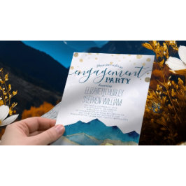 Convite Festa de noivado das Montanhas do Ouro Azul de Aqu