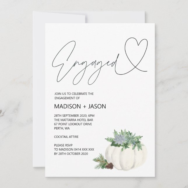 Convite Festa de noivado de Ação de Graças de Queda Envolv (Frente)