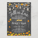 Convite Festa de noivado De Amor<br><div class="desc">Rustic Fall In Love Festa de noivado Invitation com padrão de madeira de cinza e luzes de fadas de cordas. Apresenta Mason Jars e outono. Perfeito para uma festa de estilo rústico.
Envie-me uma mensagem se precisar de mais personalização.</div>