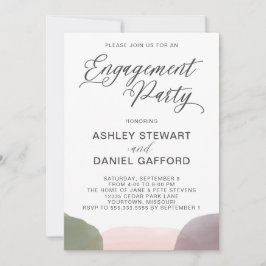 Convite Festa de noivado de Aquarela do Jardim Moderno