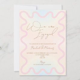 Convite Festa de noivado de borda de onda da borda do Scal