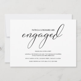 Convite Festa de noivado de Caligrafia Moderna Simples