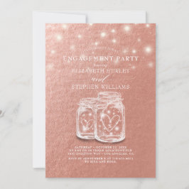 Convite Festa de noivado de Casamento Chic Mason Jars Dour