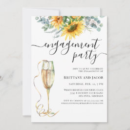 Convite Festa de noivado de Casamento de Girassol