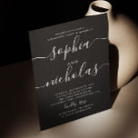 Convite Festa de noivado de casamento de guião minimalista<br><div class="desc">Simples e preto convite para festa de noivado de casamento. Entre em contato comigo se precisar de itens adicionais.</div>