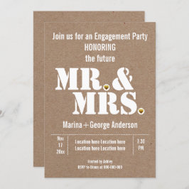 Convite Festa de noivado de casamento do Sr. & Sra. Typogr