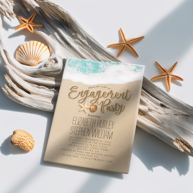 Convite Festa de noivado de Casamento Estaleiro de Praia (Criador carregado)