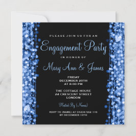 Convite Festa de noivado de Casamento Faíscas Azul