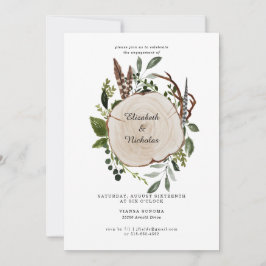 Convite Festa de noivado de Casamento Floral Rustic Countr