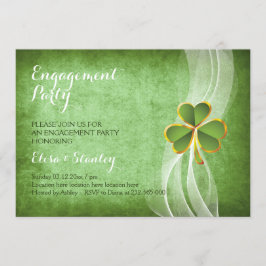 Convite Festa de noivado de casamento irlandesa do trevo e