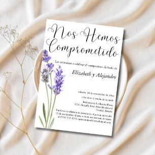 Convite Festa de Noivado de Casamento Lavanda Mínima Espan