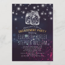 Festa de noivado de Casamento Mason Jar Purple Lig